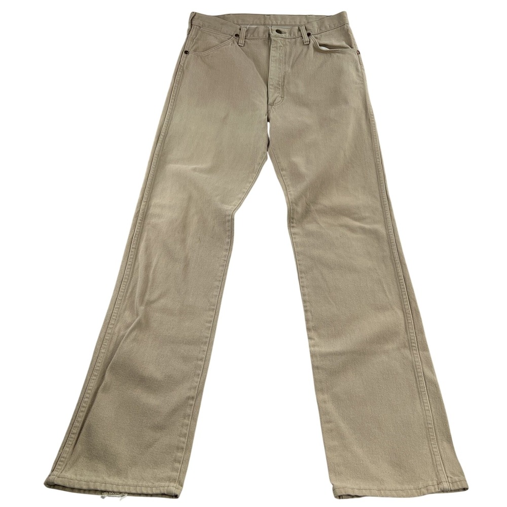 Vintage Wrangler 13MWZTN Cowboy Cut Jeans 34x36 Tan Western Made USA 100% Cotton